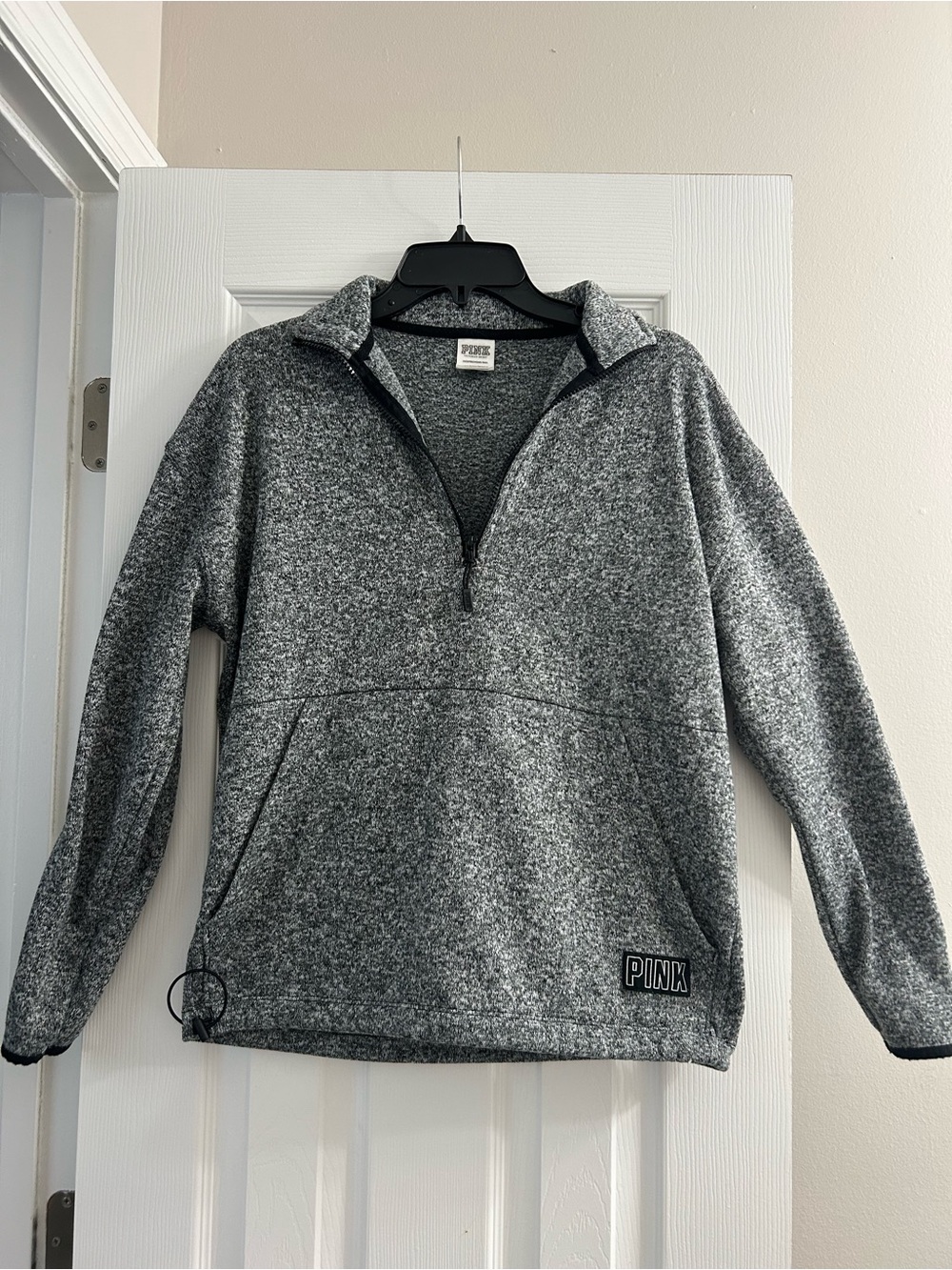 PINK Victoria's Secret Gray Quarter-Zip Pullover, Xsmall
